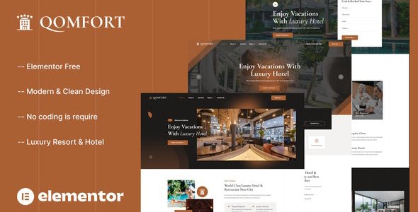 Qomfort - Hotel Booking Elementor Template Kit